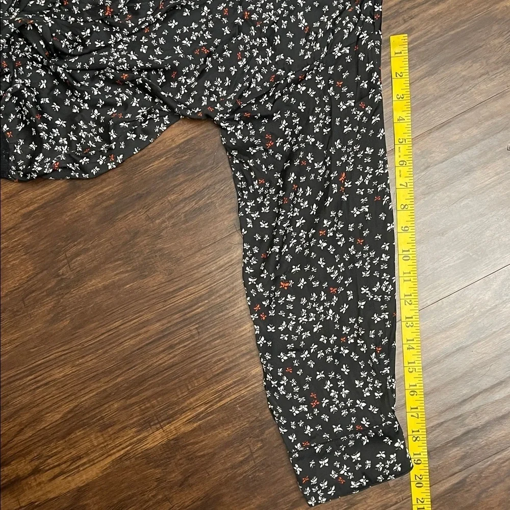 NWT Free people ladylike carbon combo floral black white long sleeve bodysuit M